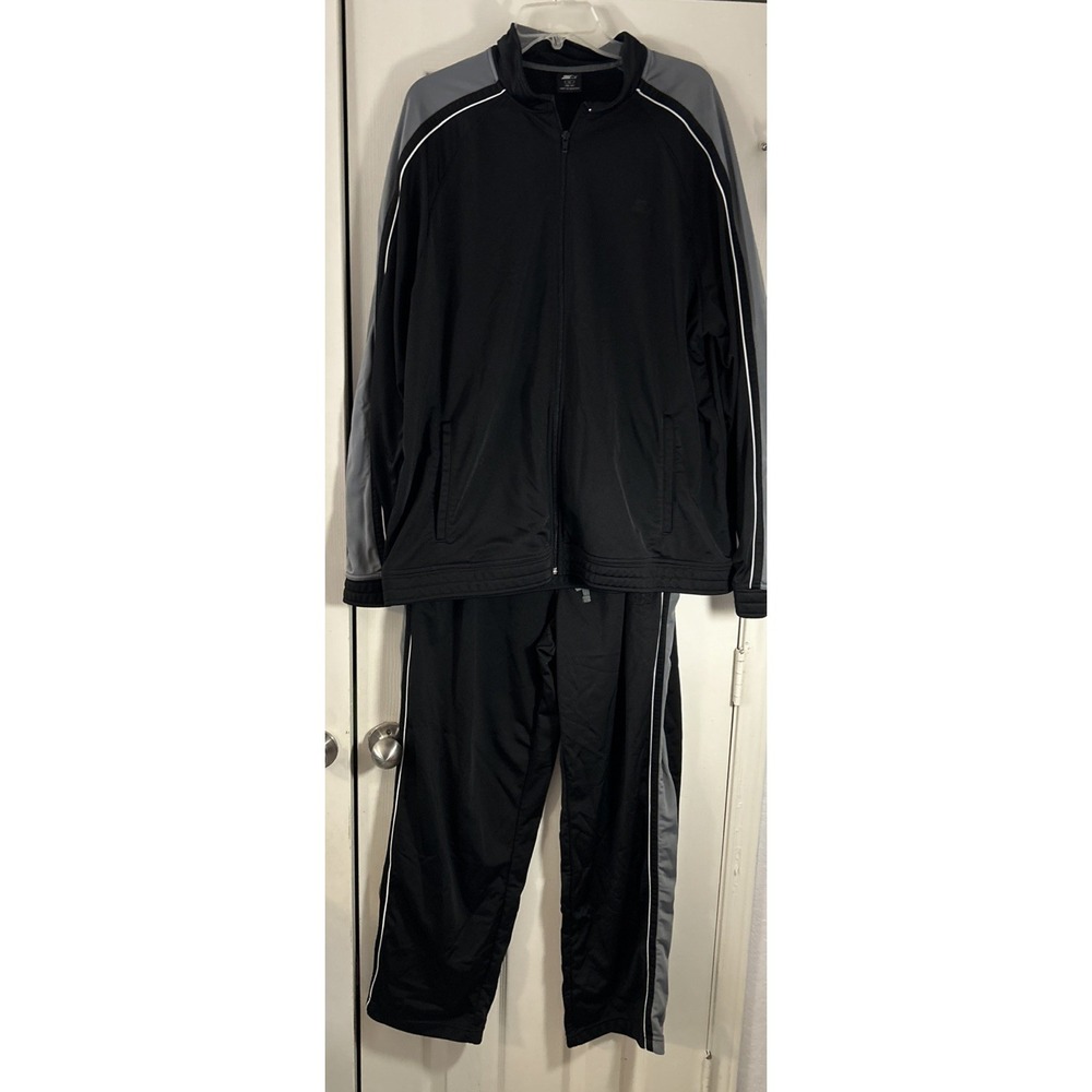 Vtg Starter Mens Windbreaker Track Suit Jacket Warmup Pants XL Black Gray 90s